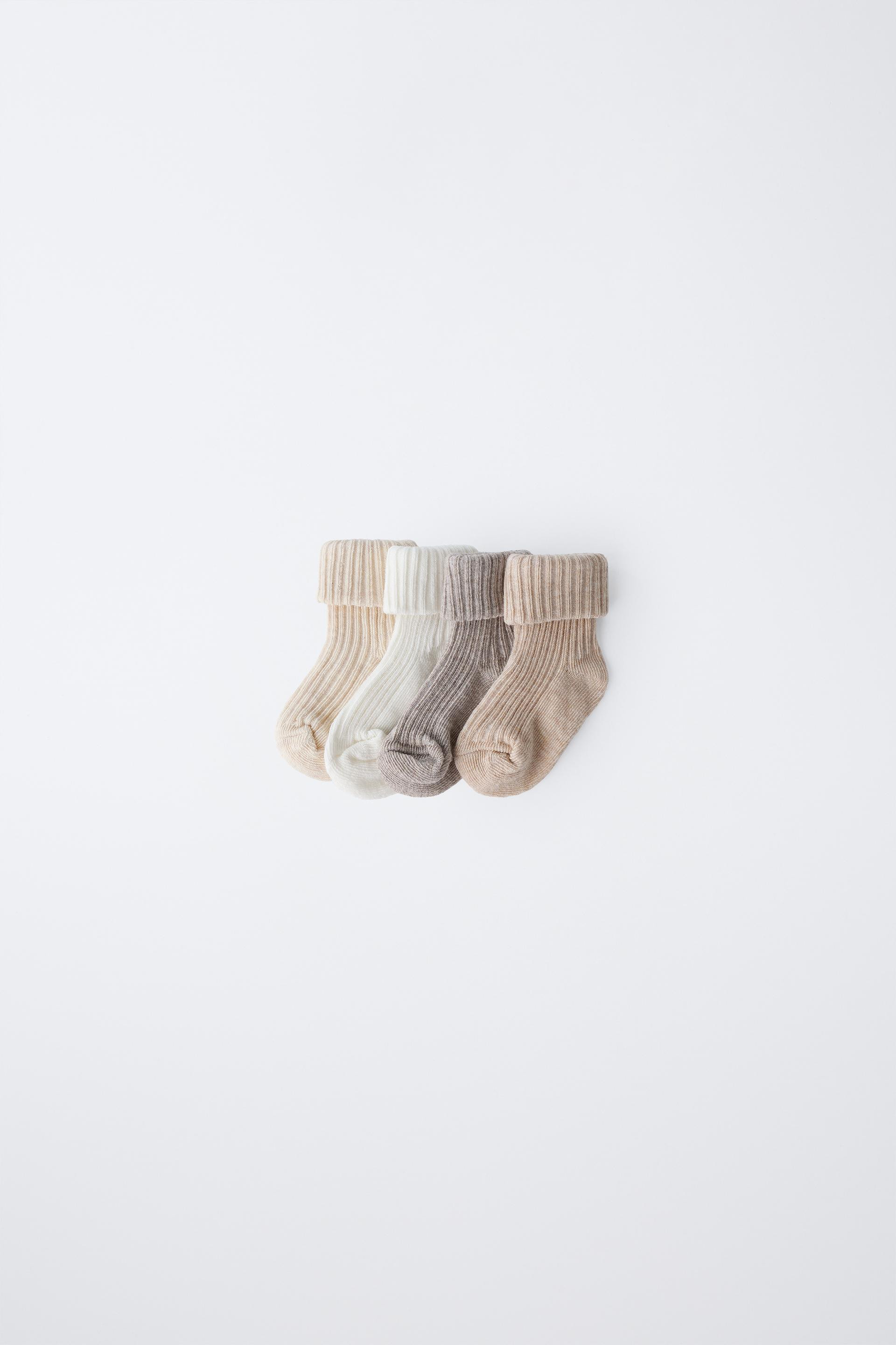 Zara - Four-Pack Of Socks With Color Box - Kids - Light Beige - Kids | Zara US
