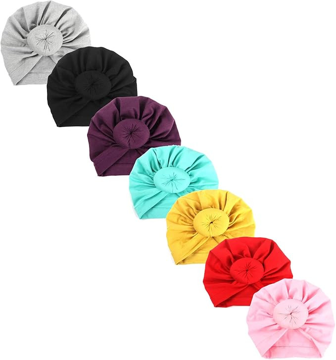 Upsmile Baby Turban Hats Baby Girl Hat Newborn Turban Headwrap Infant Turban Nursery Beanie Hat | Amazon (US)