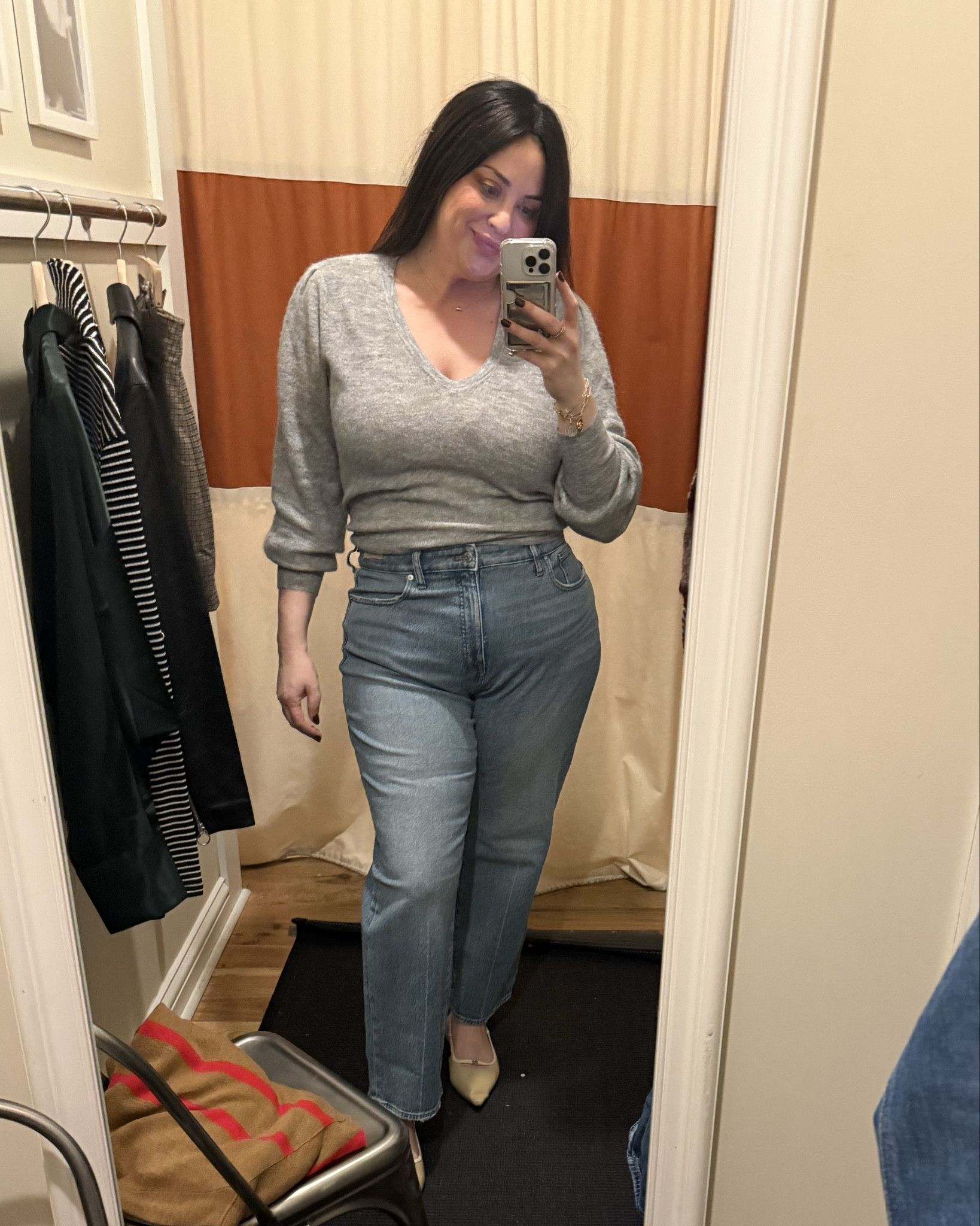 Cute not itchy sweater and comfy jeans. Madewell picks on sale! True size in jeans and the sweater runs true to size a little baggy if not tucked 

#LTKMidsize #LTKSaleAlert #LTKCyberWeek