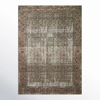 Georgie Oriental Moss/Salmon Area Rug | Wayfair North America
