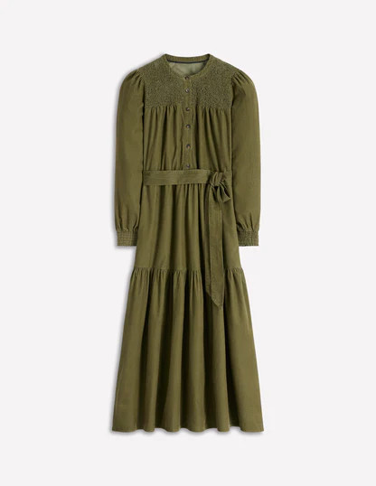 Cecily Cord Midi Dress-Woodland Green | Boden (US)