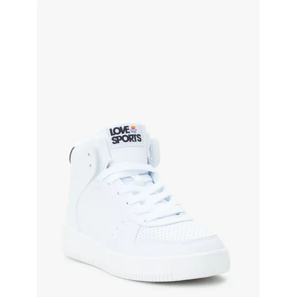 Love & Sports Women's Lace-up High-Top Sneakers (Alternate Rainbow Lace Included) | Walmart (US)