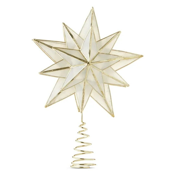 LED Capiz Star Christmas Tree Topper, Gold, [Size], by Holiday Time - Walmart.com | Walmart (US)