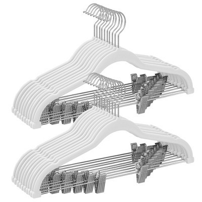 SONGMICS 20/30/50 Packs Velvet Skirt Pants Hangers Velvet Hangers with Adjustable Clips Non Slip ... | Target