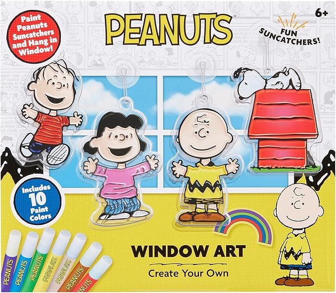 Peanuts Window Art Suncatcher Kit for Kids – Paint Your Own Charlie Brown & Snoopy Window Cling... | Amazon (US)