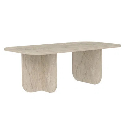 Modern Coffee Table, 47.2 x 16.3 x 23.4 inches | 100% Melamine Coated Particle Board, Thickness: 0.7 inches | Stylish Solid Beige Design, Perfect for | Wayfair North America