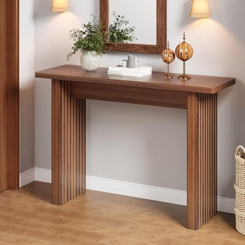 Fluted Entryway Console Table, Wooden Rectangular Sofa Table for Entrance, Narrow Wood Entryway S... | Amazon (US)