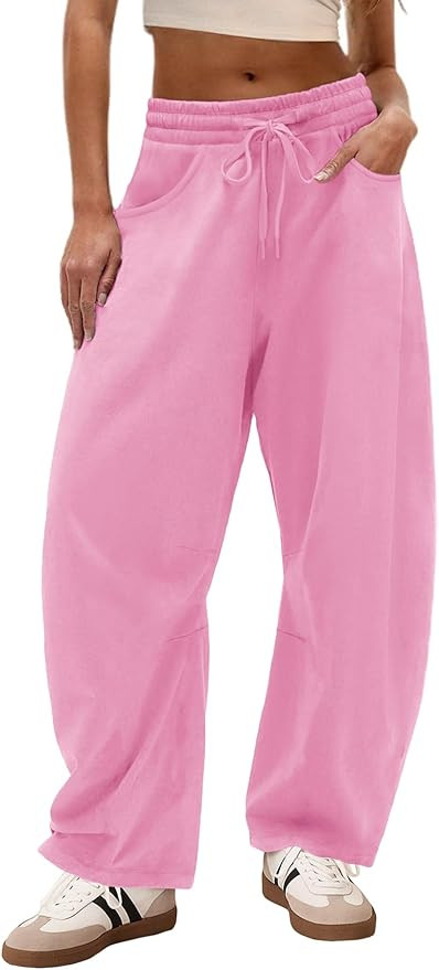 IWD Womens Sweatpants 2026 Baggy Wide Leg Pants Casual Elastic Waisted Drawstring Barrel Sweat Pa... | Amazon (US)