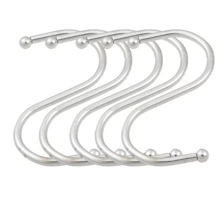 Unique Bargains Sturdy Stainless Steel Garment S Hooks Hanging 2.6"" Length Silver Tone 5pcs | Walmart (US)