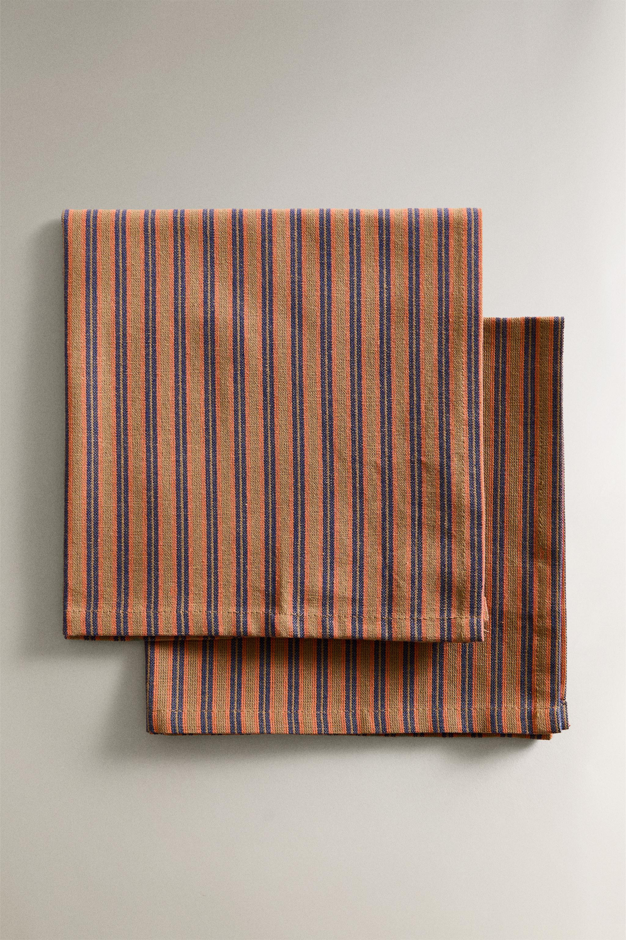 STRIPED DYED THREAD NAPKINS (SET OF 2) | Zara US