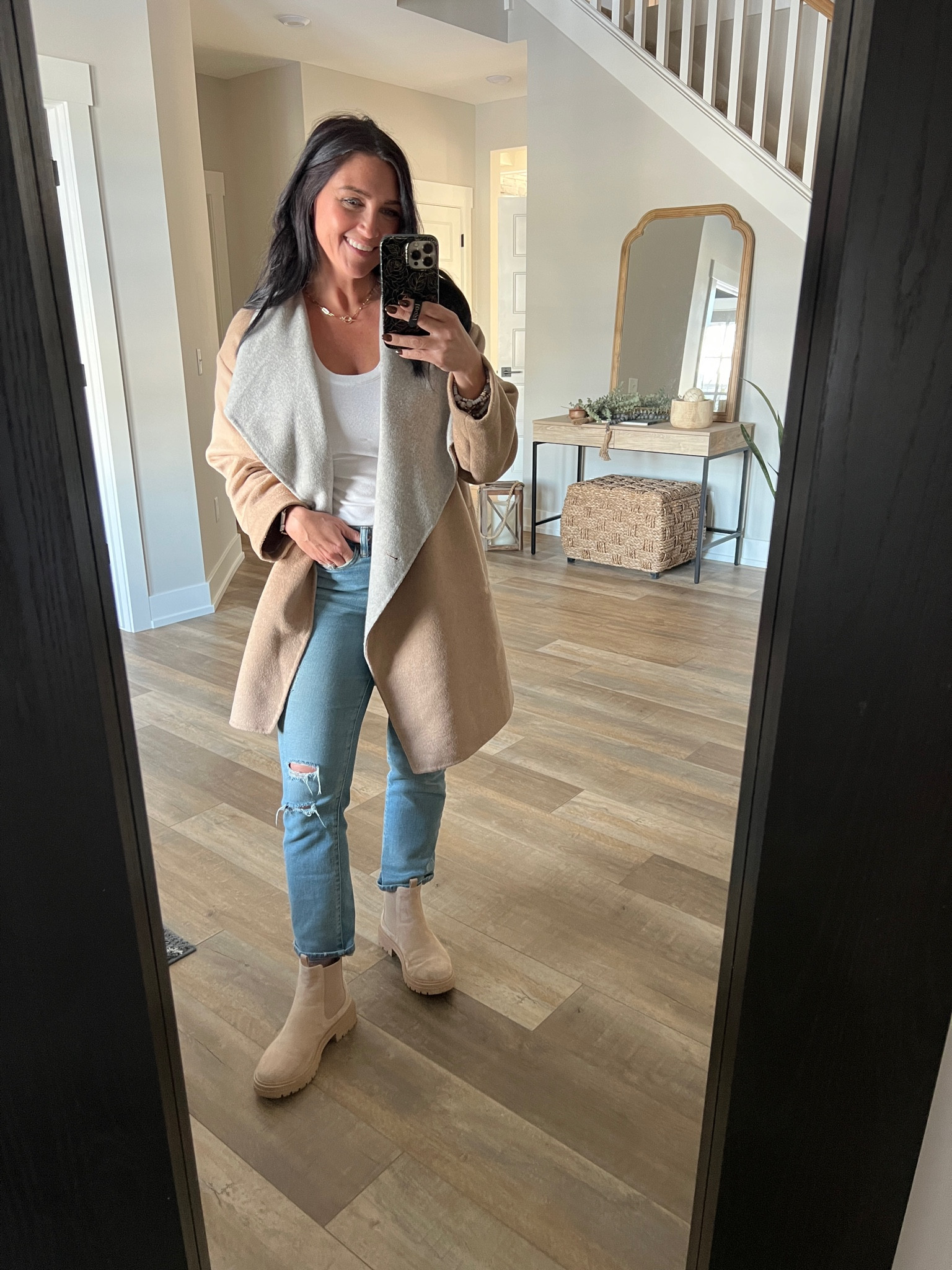 Oversized coat cardigan, ankle denim, spring boots, amazon finds 

#LTKFind #LTKshoecrush