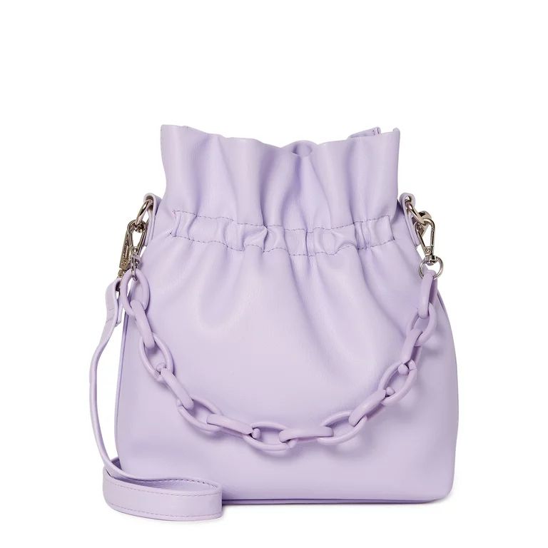 No Boundaries Women's Contemporary Drawstring Crossbody Handbag Lavender Sunrise | Walmart (US)