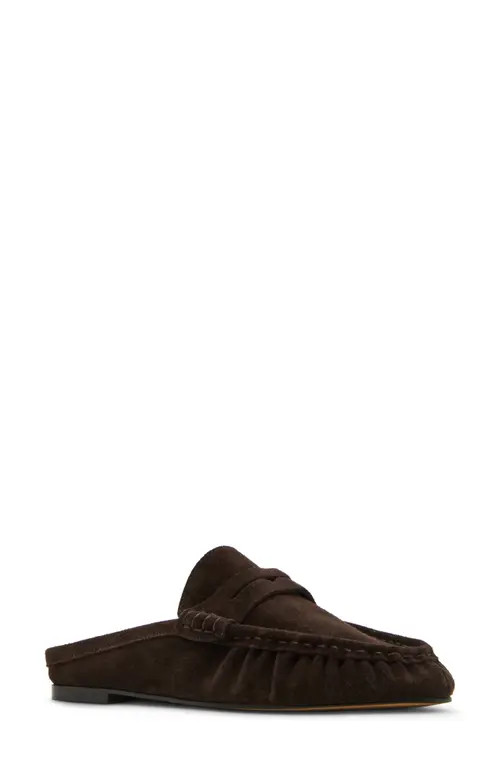 Steve Madden Rafe Loafer Mule in Chocolate Suede at Nordstrom, Size 6 | Nordstrom