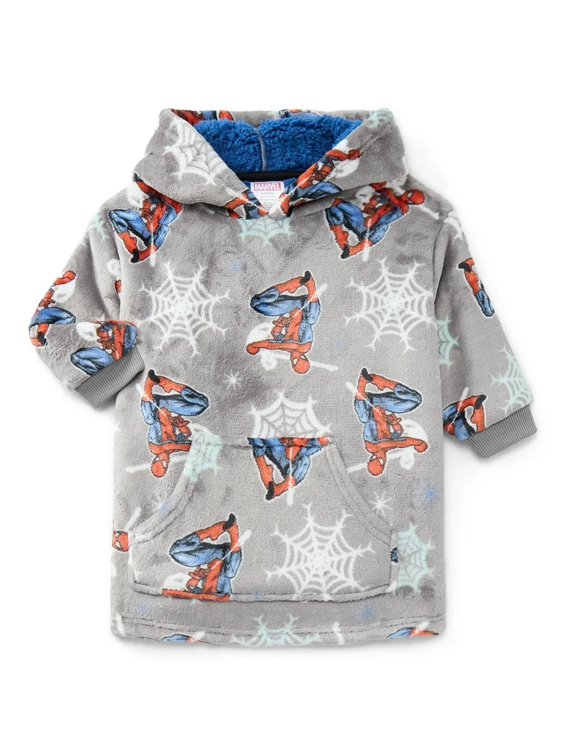 Spider-Man Toddler Boys Cozy Hoodie with Faux Shearling Lining, Sizes 12M-5T | Walmart (US)