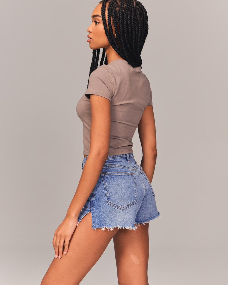 Women's High Rise Mom Short | Women's Bottoms | Abercrombie.com | Abercrombie & Fitch (US)