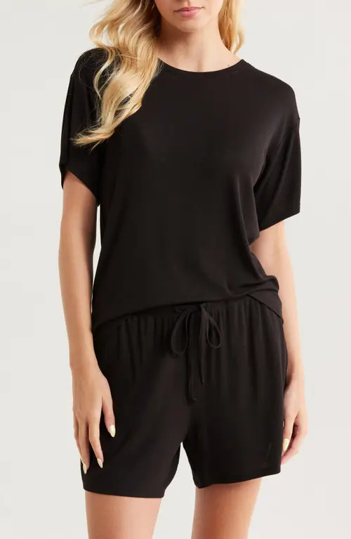 Nordstrom Moonlight Eco Easy Rib Short Pajamas in Black at Nordstrom, Size X-Large | Nordstrom