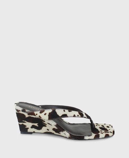 Susannah Calf Hair Thong Wedge Sandal | Kenneth Cole