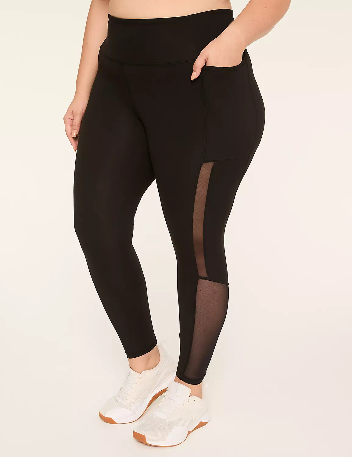 LIVI Soft High-Rise Mesh-Detail 7/8 Legging | Lane Bryant (US)