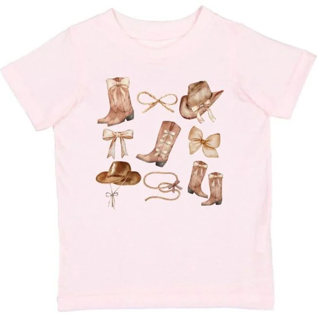Sweet Wink | Cowgirl Cutie Short Sleeve T-Shirt, Ballet (Pink, Size 7-8Y) | Maisonette | Maisonette