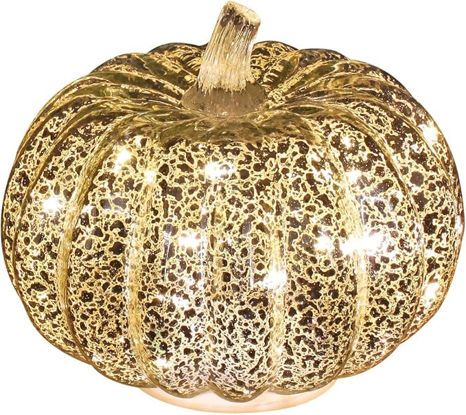 Romingo Mercury Glass Pumpkin Light with Timer for Halloween Pumpkin Decorations Fall and Thanksg... | Amazon (US)