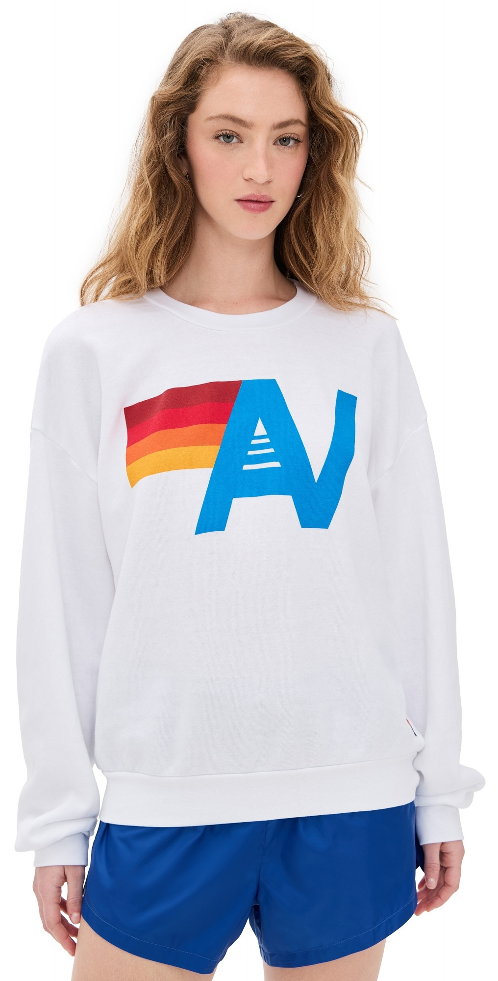 Aviator Nation Logo Relaxed Crew Sweatshirt White S | Shopbop