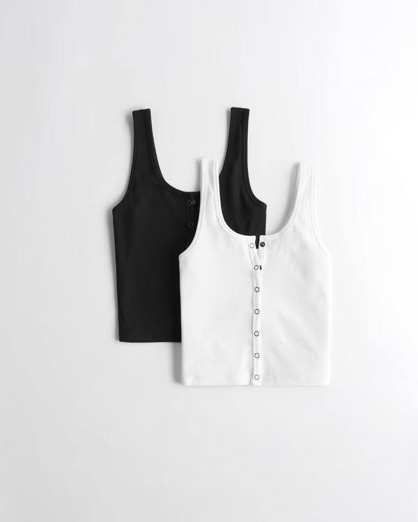 Women's Ribbed Snap Tank 2-Pack | Women's Clearance | HollisterCo.com | Hollister (US)