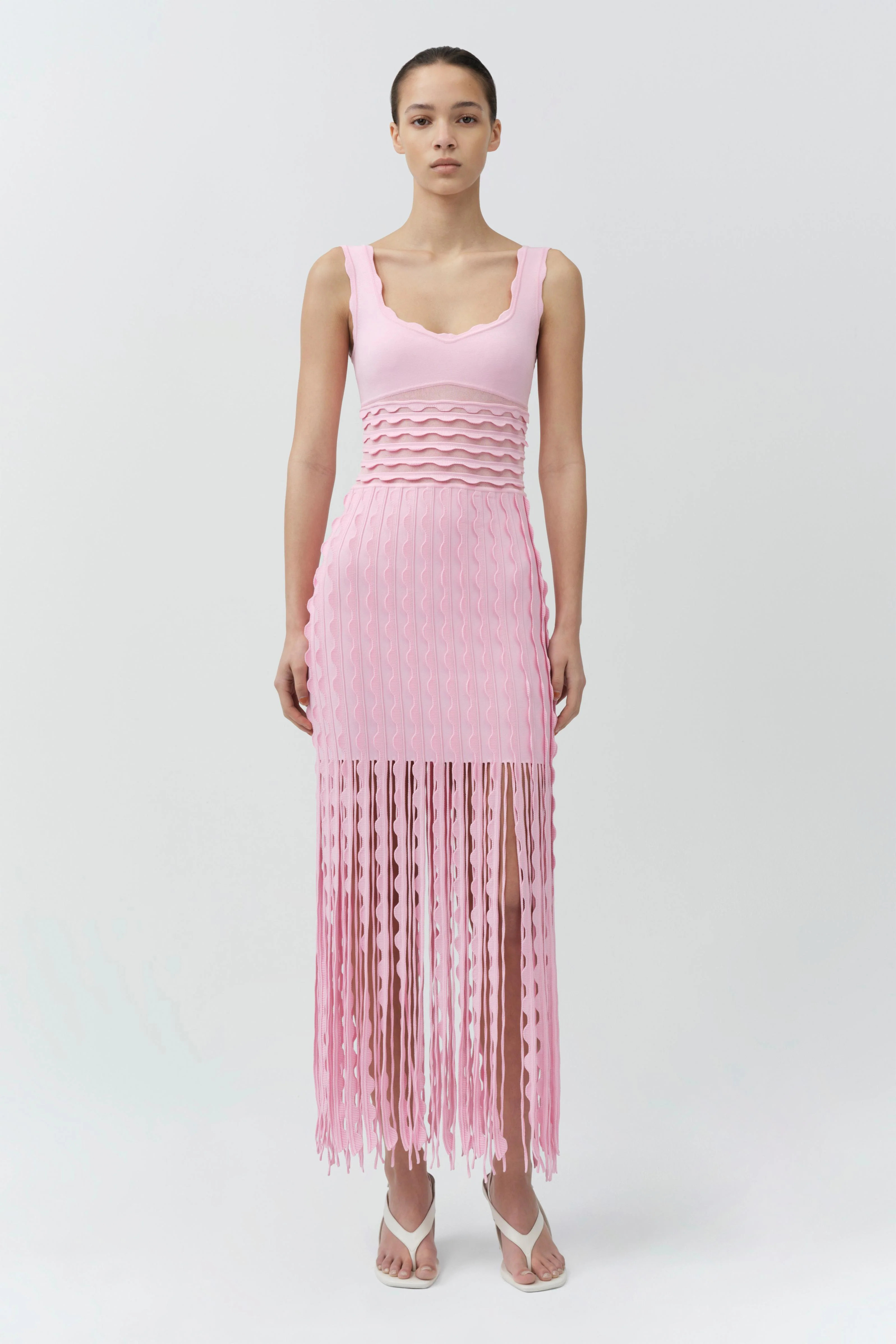 Brionne Scalloped Knit Midi Dress | Simkhai