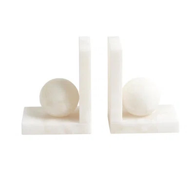Alabaster Ball Non-skid Bookends | Wayfair North America