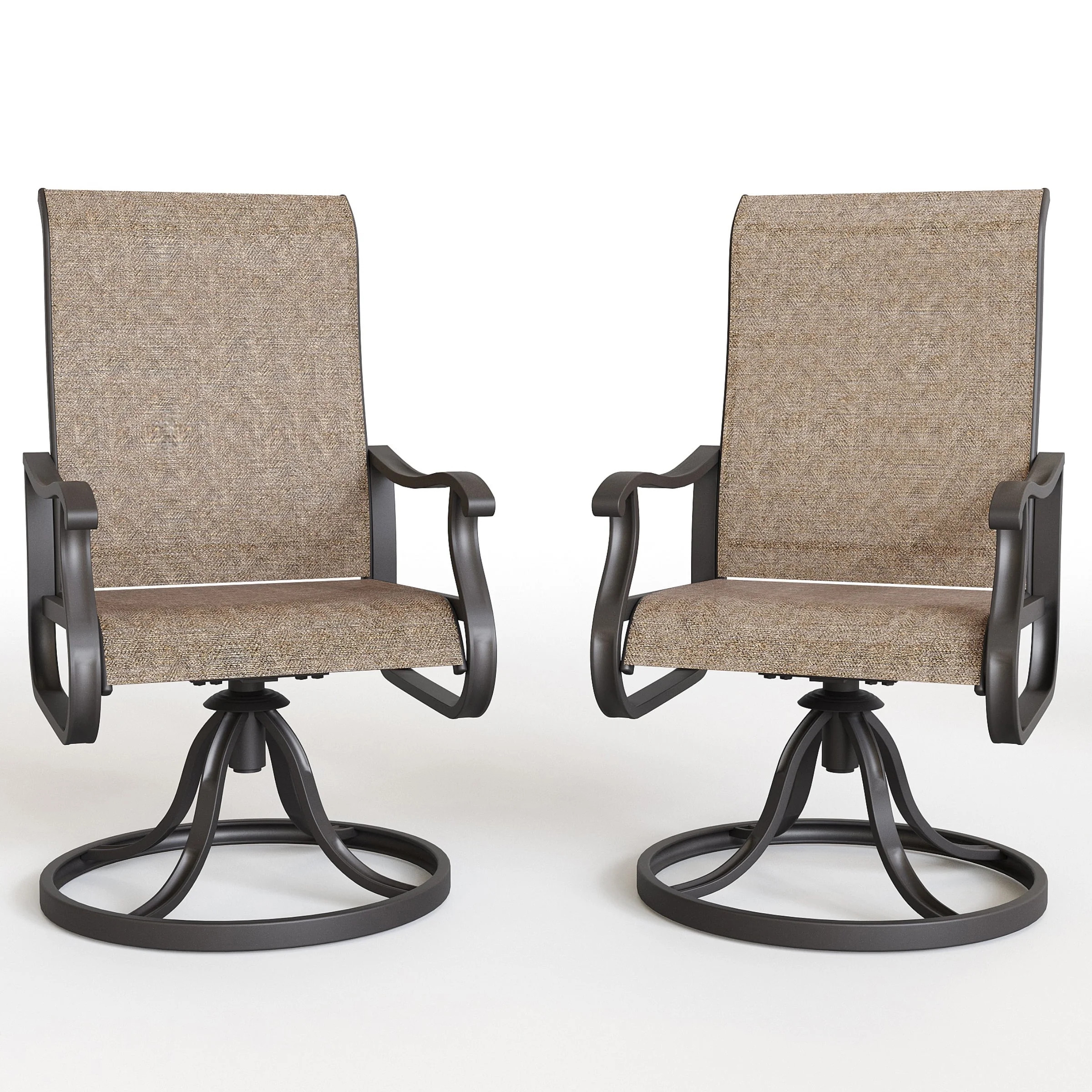 ELPOSUN Patio Swivel Chairs Set of 2, Outdoor Dining Chairs High Back All Weather Breathable Text... | Walmart (US)