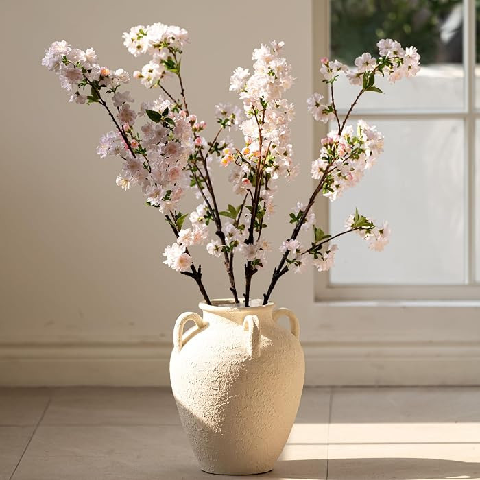 Artificial Cherry Blossom Branches – 36" Faux Silk Flowers, Realistic Stems & Gradient Petals f... | Amazon (US)