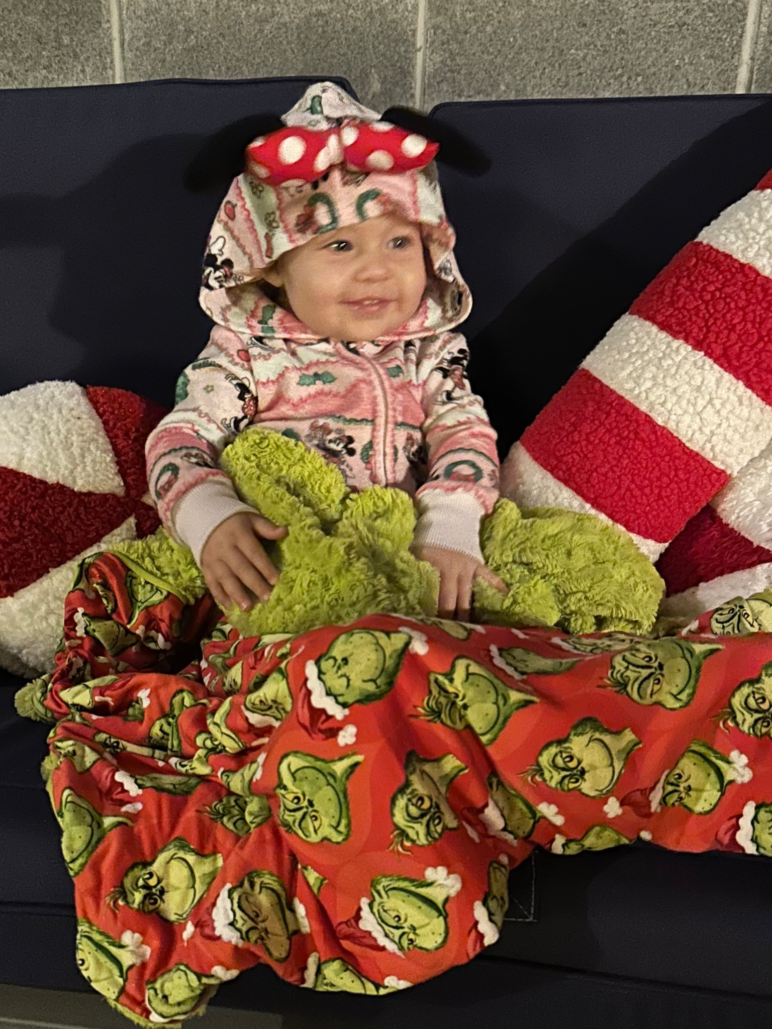 Not the best picture but these jammies are the cutest, especially if you have a Christmas Disney trip planned!!! And this blanket is so soft and cozy! Both perfect for snuggling by the fire! 

Minnie Mouse Christmas pajamas, baby Christmas pajamas, grinch blanket 

#LTKHoliday #LTKSeasonal #LTKKids