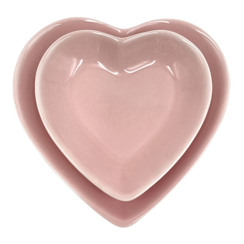 Pink Ceramic Heart Trinket Tray, 4" | At Home