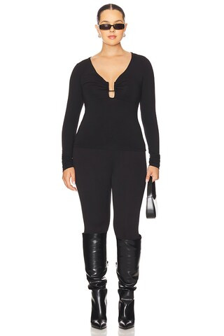 Jasmine Stirrup Pant in Noir | Revolve Clothing (Global)