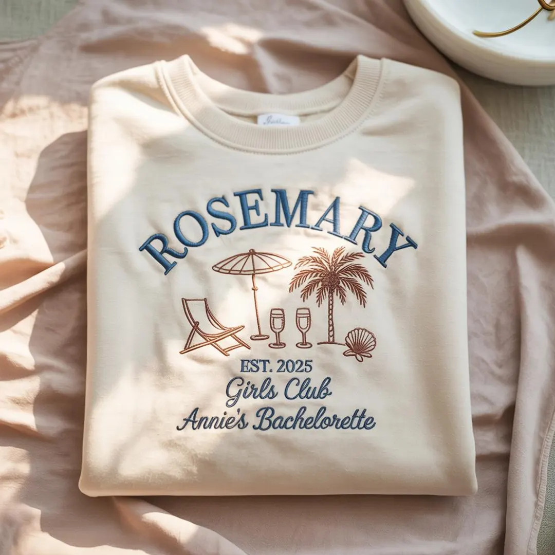 Beach Club 30A Embroidery Sweater, Rosemary Girls Club Beach, 30A Bachelorette, Custom Bacheloret... | Etsy (US)