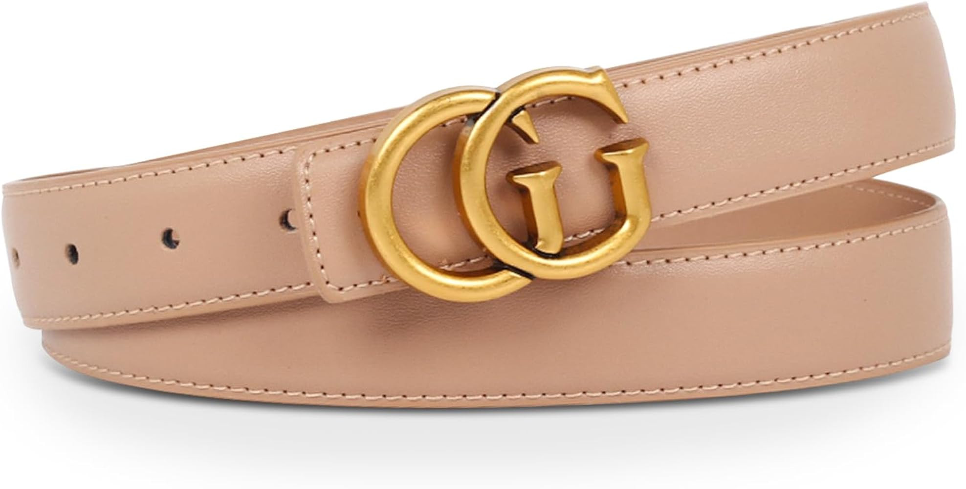 Women's Leather Belt with Buckle - Ideal for Dresses, Jeans, and Coats | Amazon (US)