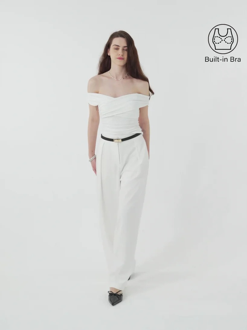 Criss Cross Off Shoulder New Airy Bra Top | OGLmove