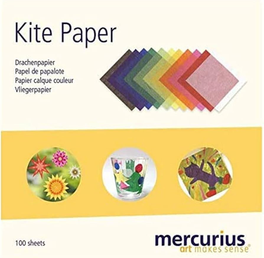 Mercurius Kite Paper 6"x6" Transparent Paper for Art Decorations at Home or School - 100 Colored ... | Amazon (US)