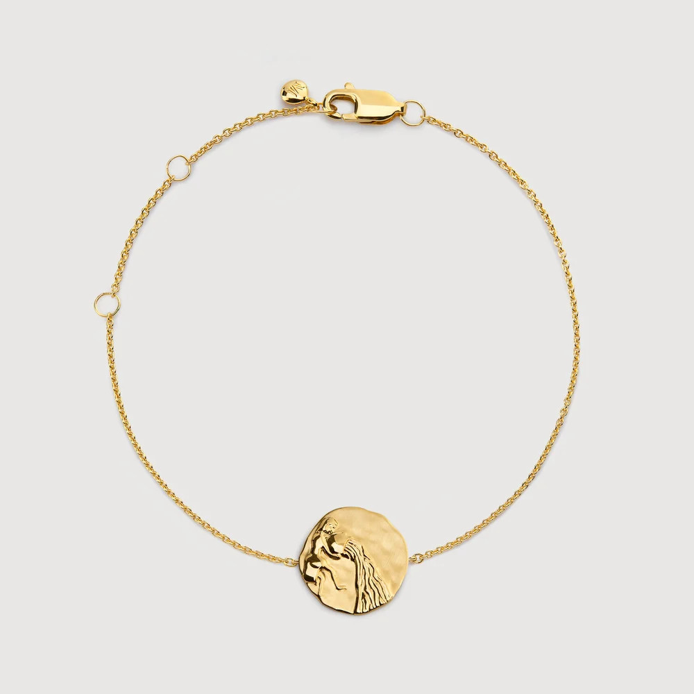 Gold Aquarius Zodiac Chain Bracelet | Monica Vinader (US)