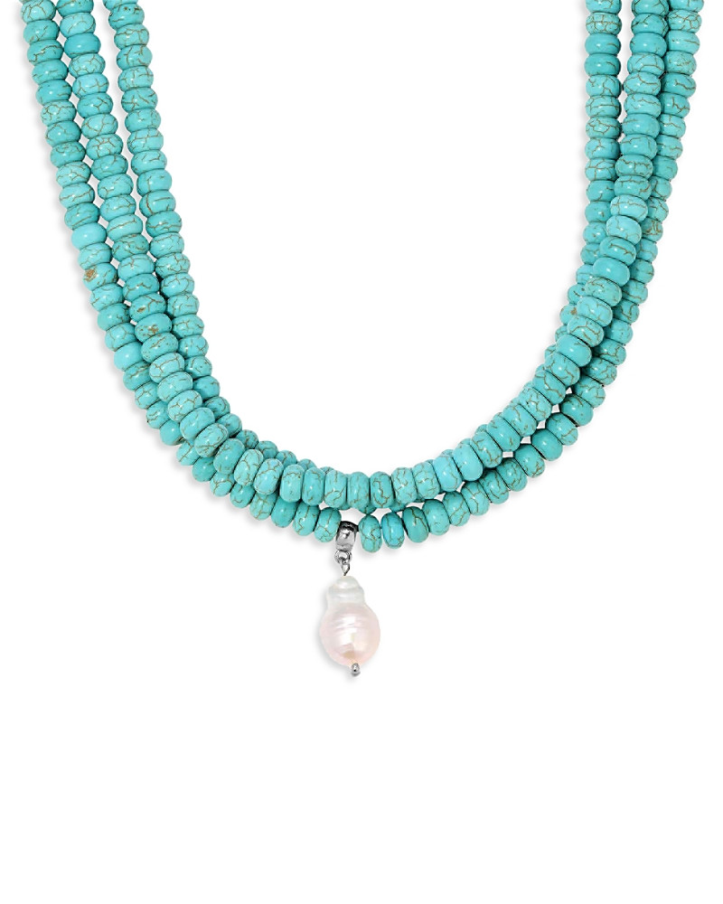 Ettika Marina Cultured Freshwater Pearl Charm Stone Beaded Multi Row Choker Necklace, 13-18 | Bloomingdale's (US)