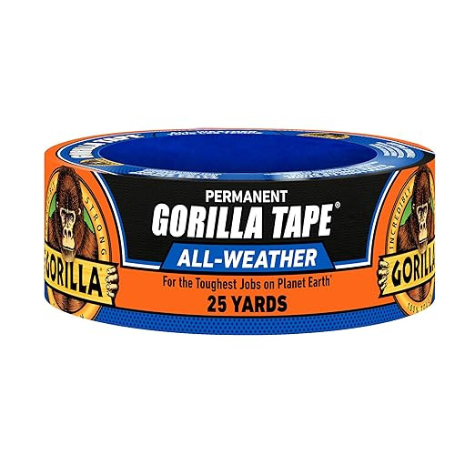 Gorilla All Weather Duct Tape, Black, 1.88" x 25 yd (Pack of 1) - UV and Temperature Resistant Wa... | Amazon (US)