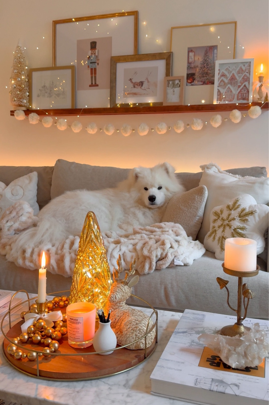 ‘Tis the season for cozy, festive evenings at home. I love having a whimsical & neutral twist to the sofa area during the holidays since the rest of the room is pretty eclectic with pops of red and green! 

#LTKHoliday #LTKHome #LTKSeasonal