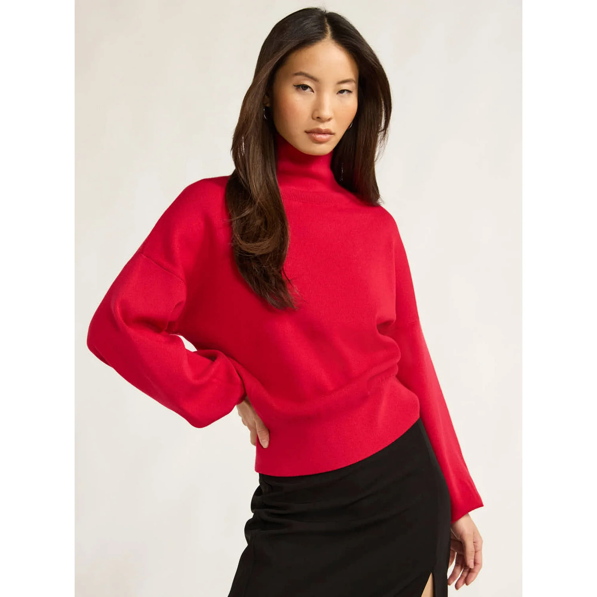 Scoop Women’s Boxy Turtleneck Sweater, Midweight, Sizes XS-XXL | Walmart (US)