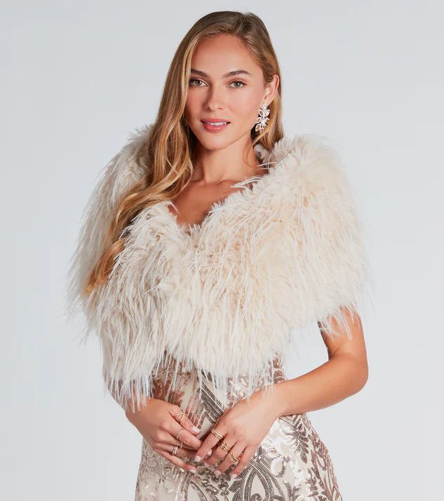 Layer On The Elegance Faux Fur Shawl Wrap | Windsor Stores