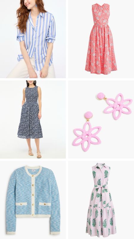 J.crew factory new arrivals for spring and Easter - pastel women’s dresses for spring - lightweight sweater jackets and striped shirts 

#LTKSeasonal #LTKparties #LTKfindsunder100