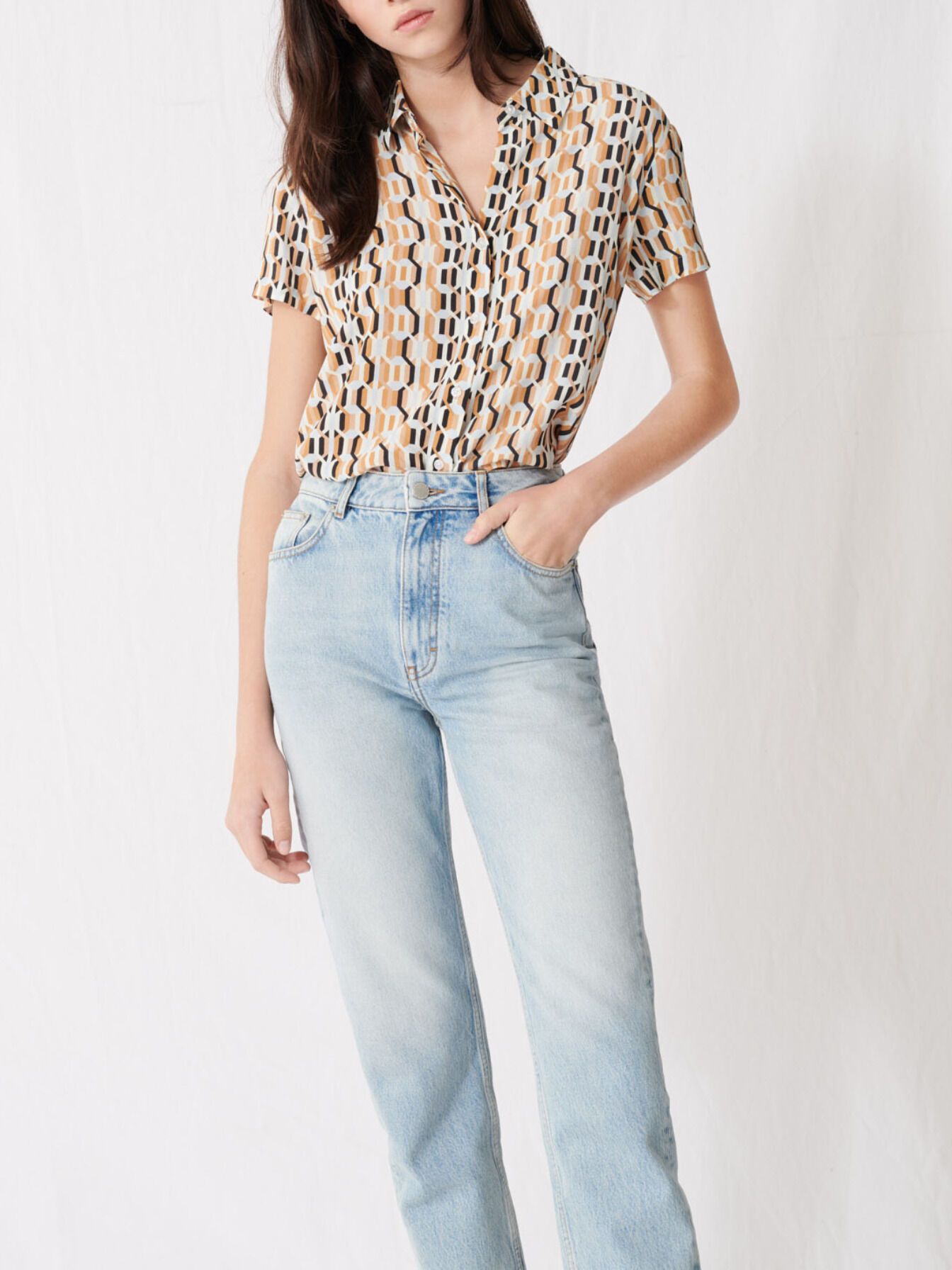 Mom-style high-waisted jeans | Maje (US)