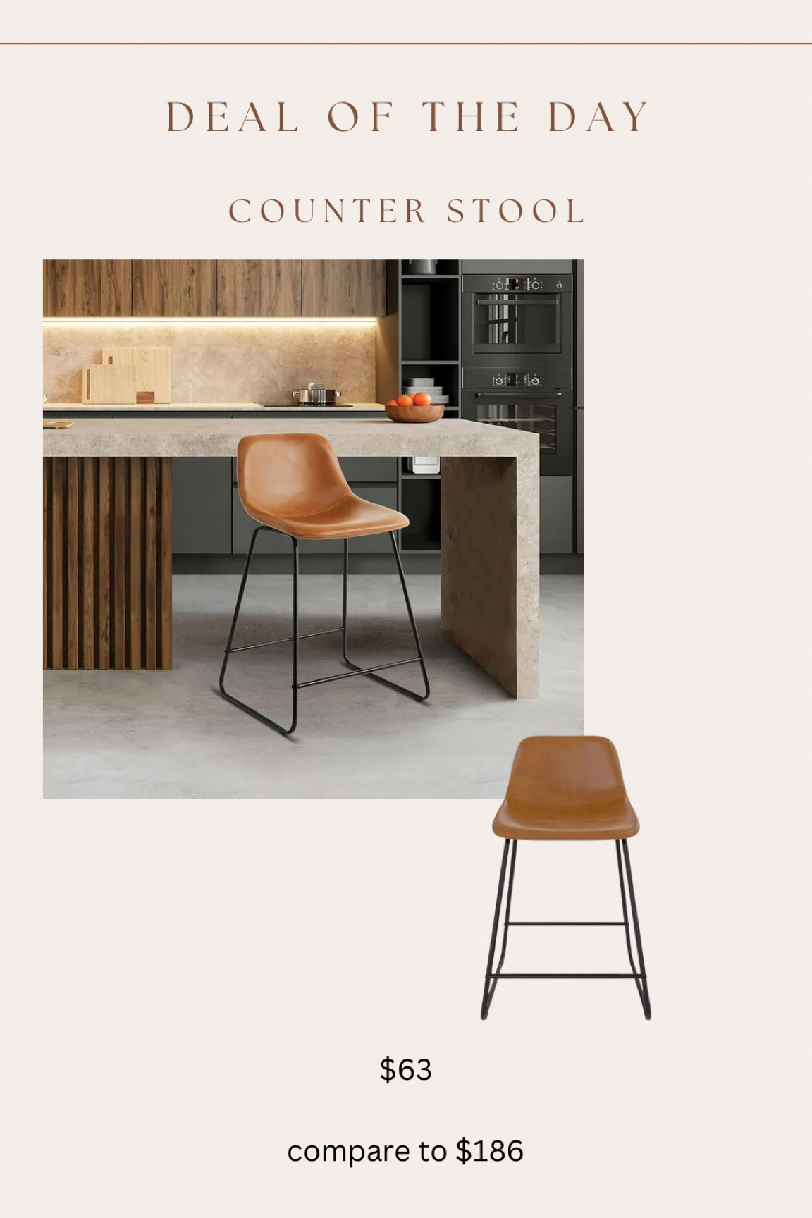 New find!! Great price for this neutral counter stool! Would look so good in many different decor styles

Kid / mess friendly 🙌🏻

#LTKhome #LTKsalealert