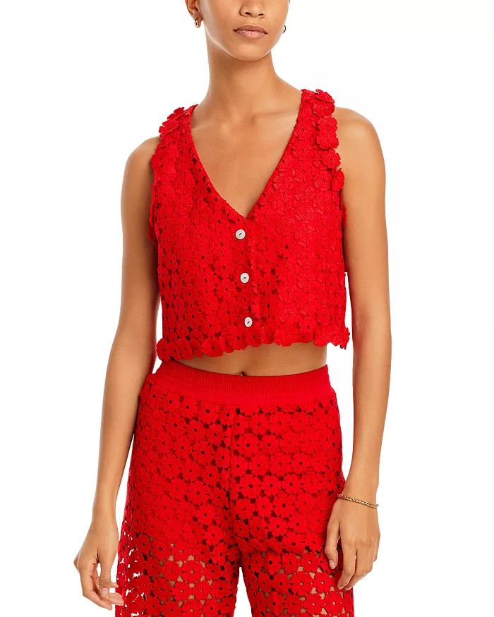Christie Floral Eyelet Lace Cropped Vest | Bloomingdale's (US)