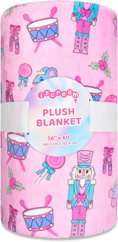 iscream Cozy Holiday Silky Soft Plush 56" x 60" Premium Fleece Print Throw Blanket - Nutcracker W... | Amazon (US)