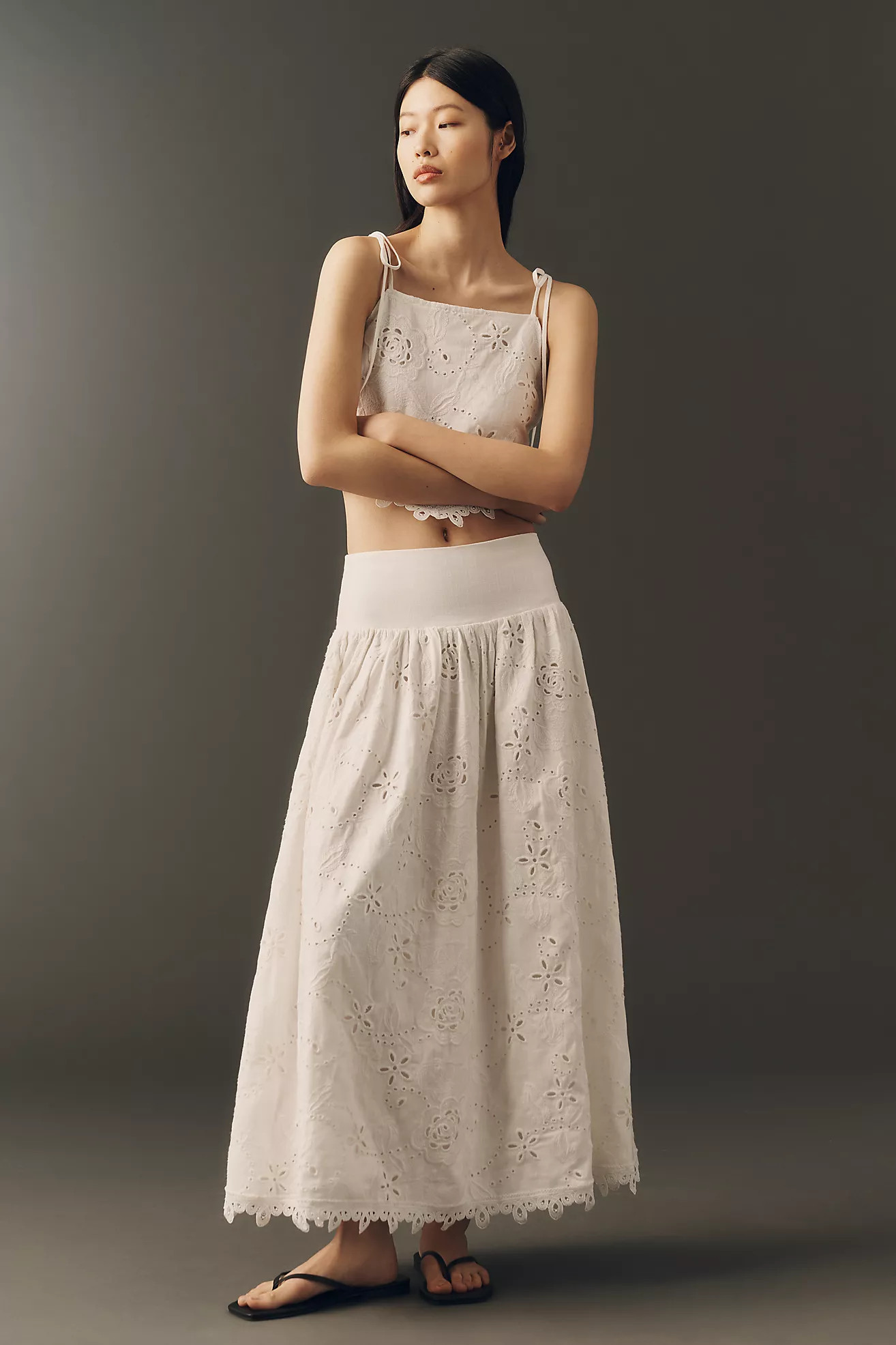 En Saison Analise Eyelet Maxi Skirt | Anthropologie (US)