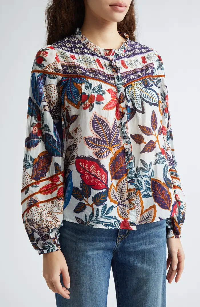FARM Rio Wild Night Cotton Button-Up Shirt | Nordstrom | Nordstrom